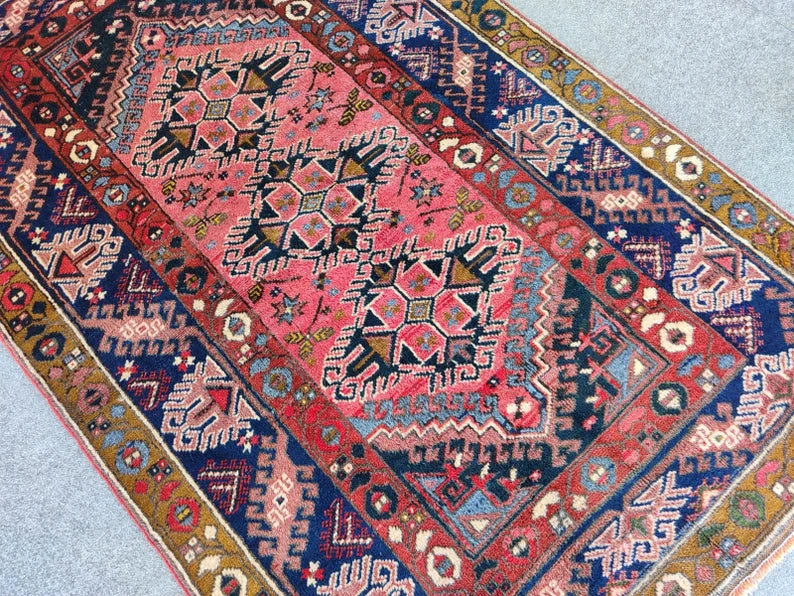 Turkish Oushak Rug Faded Salmon Orange Vintage Wool Area Rug