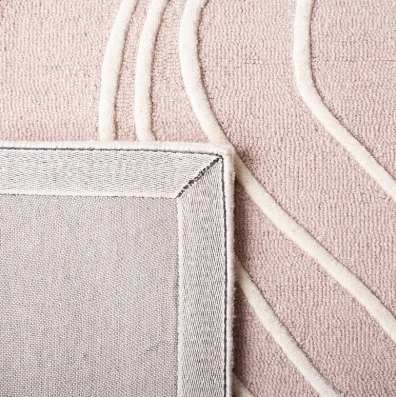 Light Ivory Color Modern Design Hand-Tufted Rug-Bisha Rugs