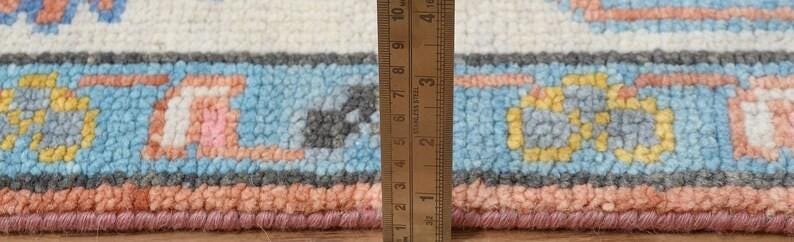Handmade Oushak Wool Rug - Peach, Ivory & Brown Floral Medallion