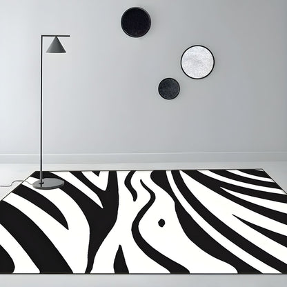 Black and White Zebra Print Design Rug