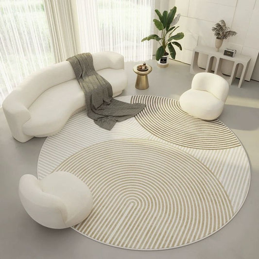 White and Brown Modern Area Rug