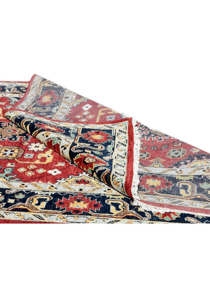 Turkish Orange Oushak Wool Area Rug