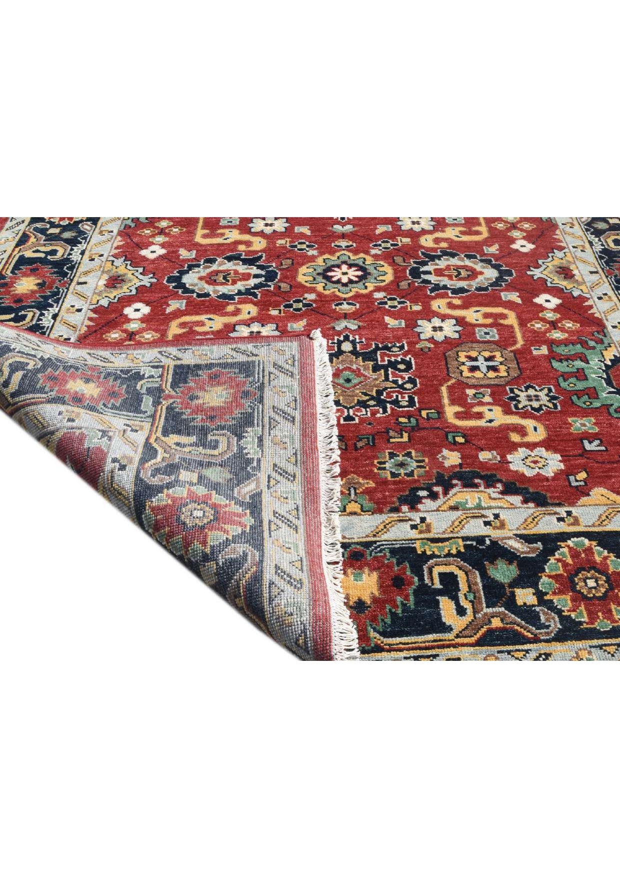 Turkish Orange Oushak Wool Area Rug