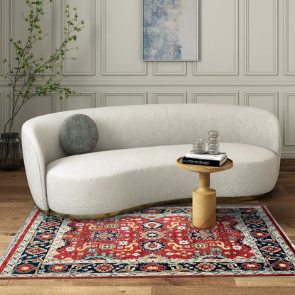 Turkish Orange Oushak Wool Area Rug