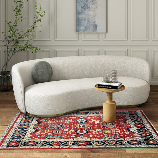Turkish Orange Oushak Wool Area Rug