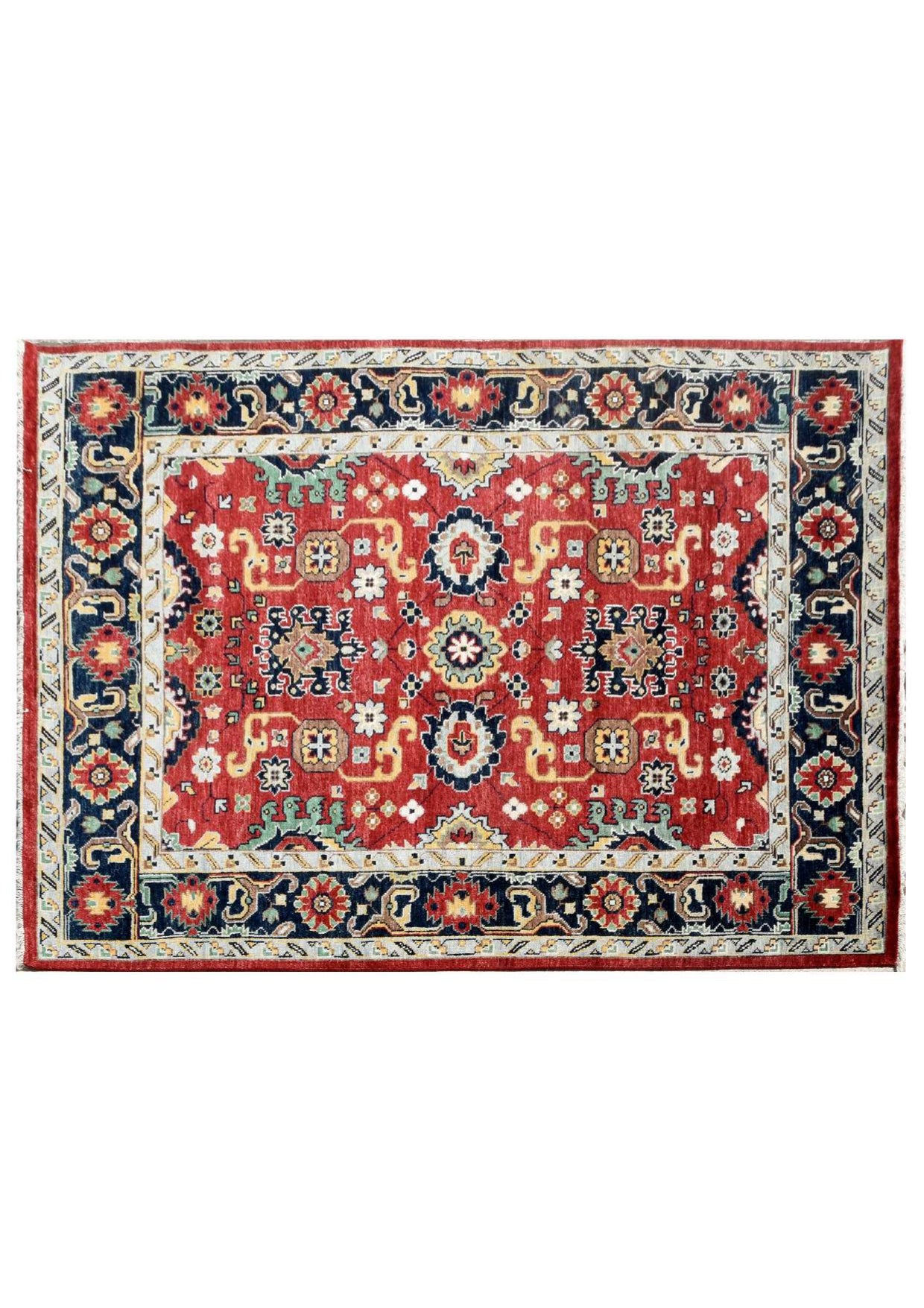 Turkish Orange Oushak Wool Area Rug
