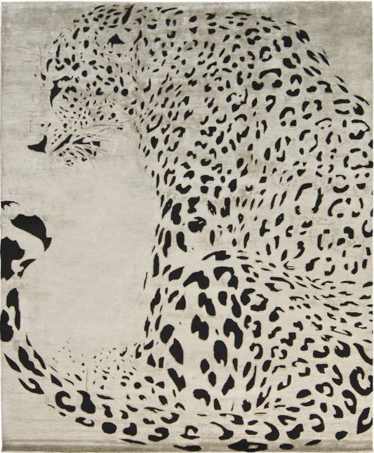 Black and White Tiger Print Design Rug