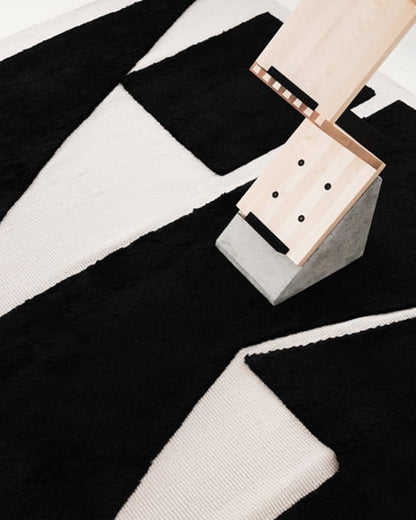 Dusty White & Black Color Modern Tufted Rug-Bisha Rugs
