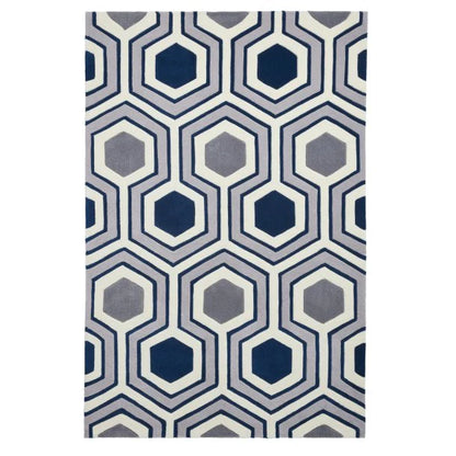 Blue + Gray Modern Design Area Rug