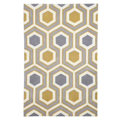 Yellow + Gray Color Modern Design Area Rug