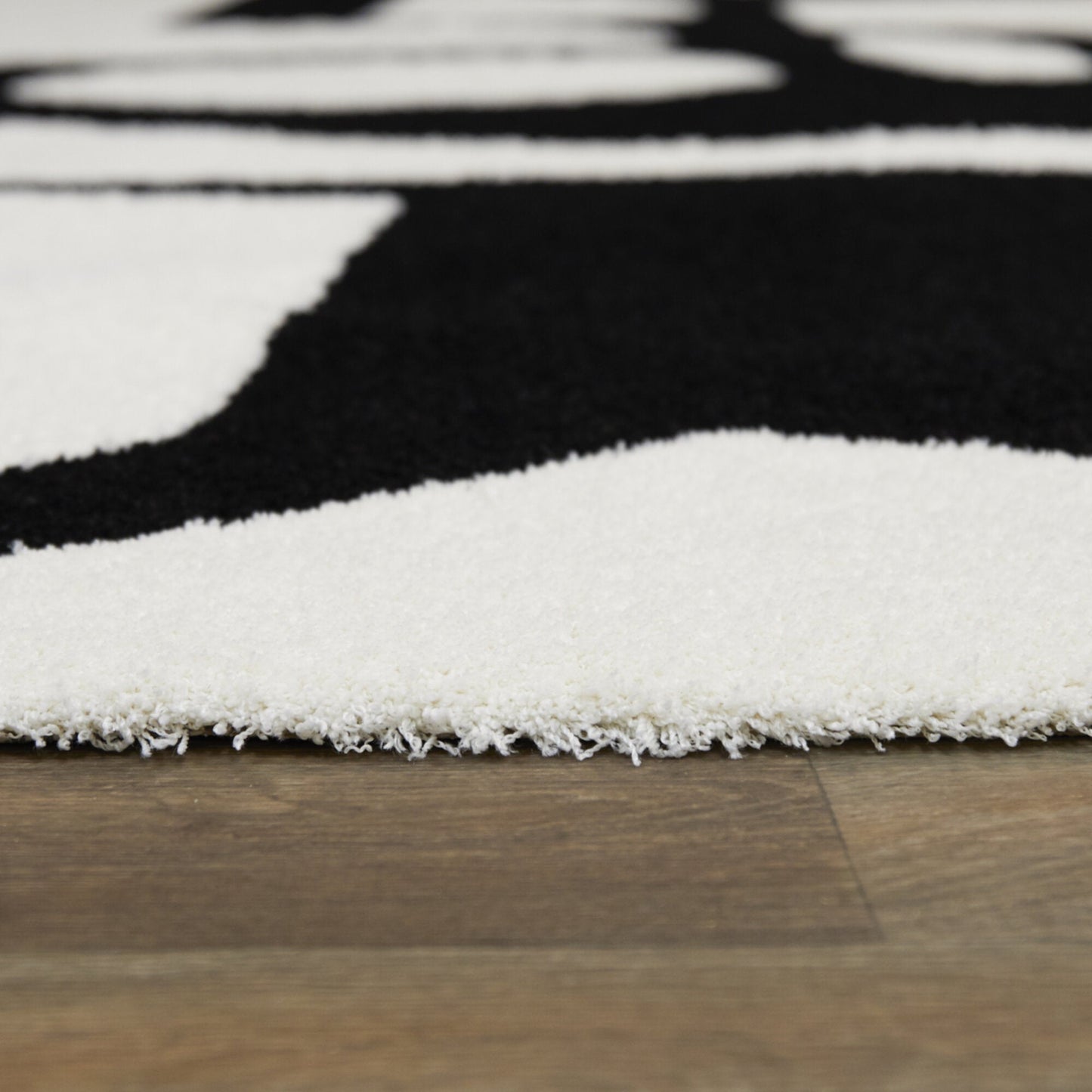 White+ Black Pattern Area Rug