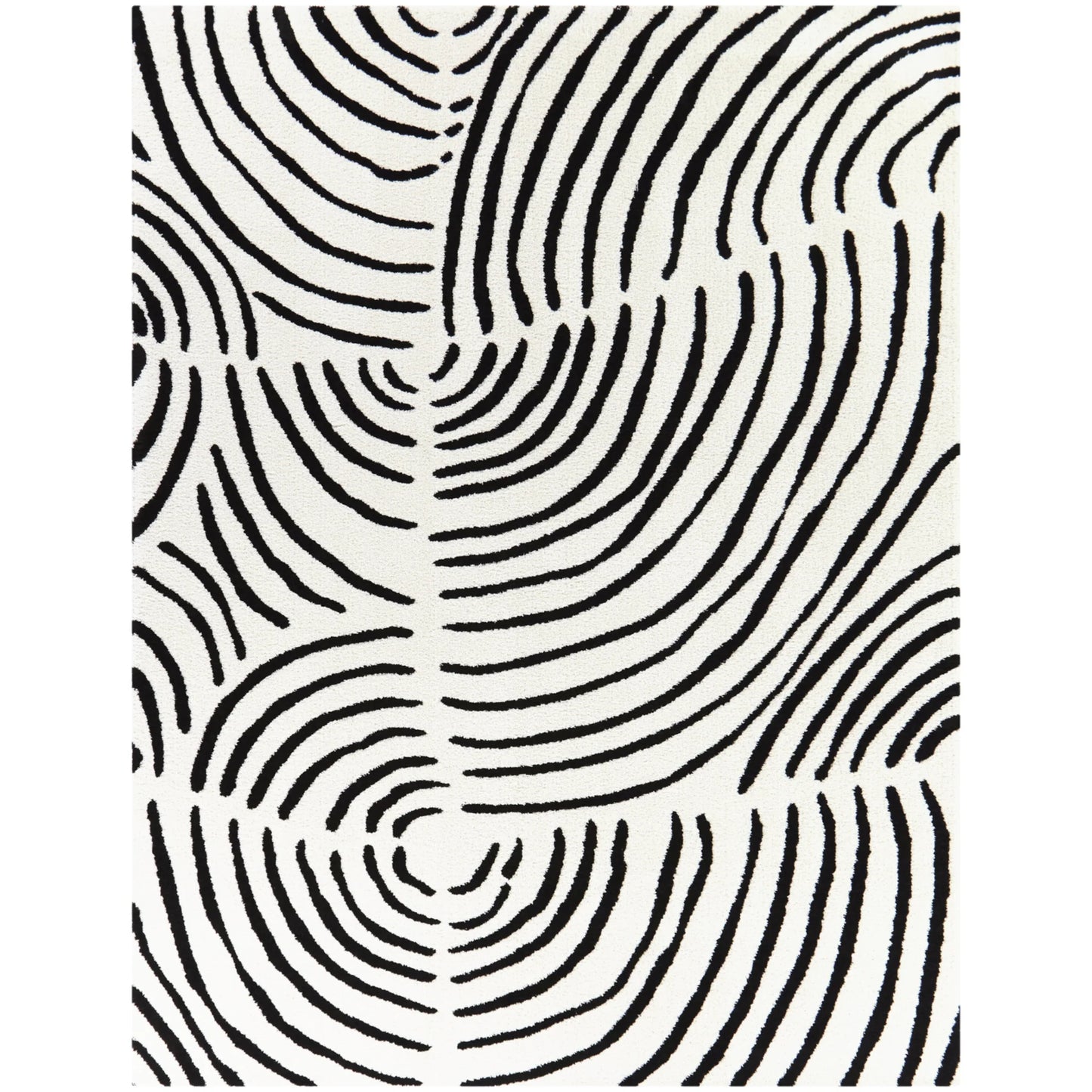 Black and White Geomatrical Classic Design Rug