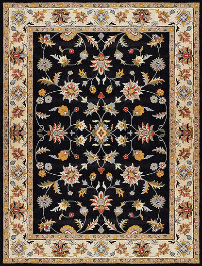 Handmade Black Brown Woolen Persian Rug