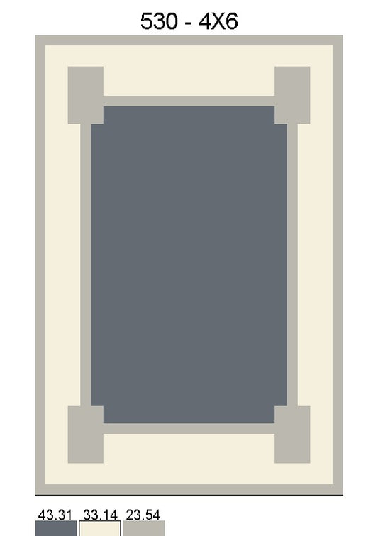 White and Gray Color Woolen Area Rug