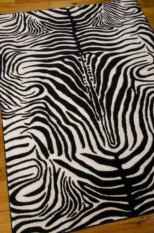 Black and White Color Animal Print Design Area Rug-bisha-rugs