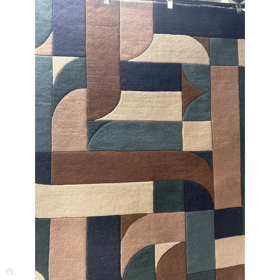 Klotski Geometrical  Rug For living room in Multicolor -Bisha Rugs
