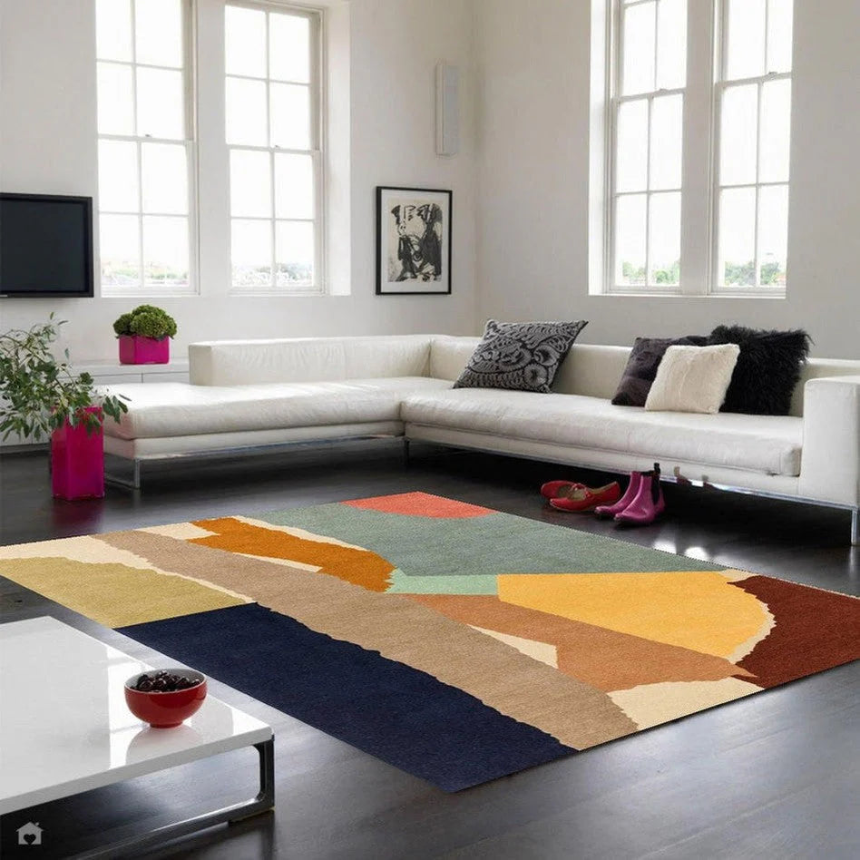 Collage Rug Abstract Modern Collage Hand-Tufted Rug -Bisha Rugs