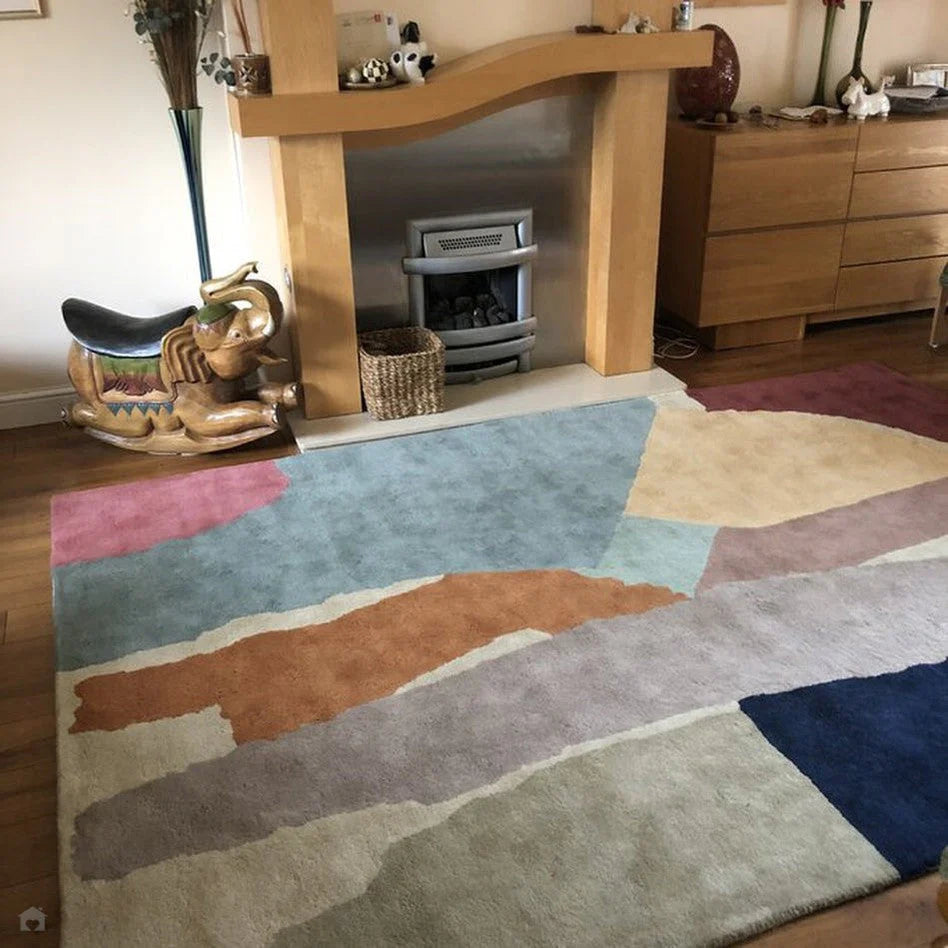 Collage Rug Abstract Modern Collage Hand-Tufted Rug -Bisha Rugs