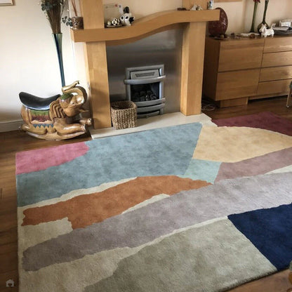 Abstract Modern Collage Hand-Tufted Rug -Bisha Rugs