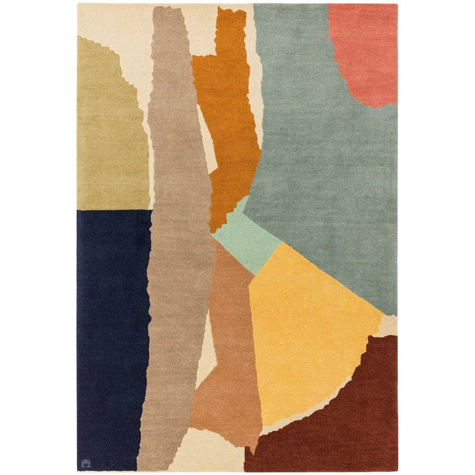 Collage Rug Abstract Modern Collage Hand-Tufted Rug -Bisha Rugs