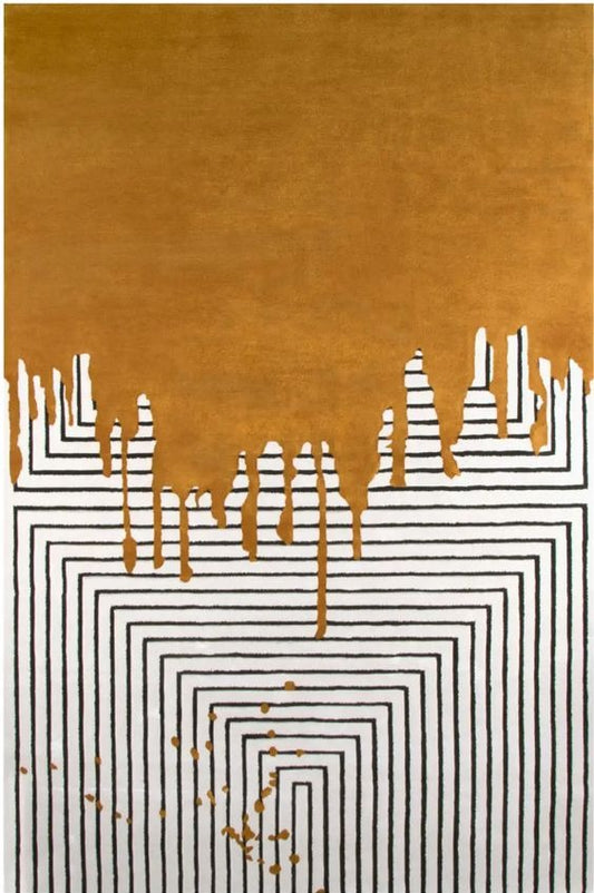 Musterd Color Modern Area Rug