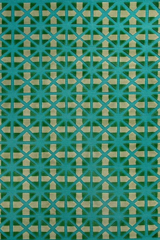 Bias Green Color Premium Design Rug-Bisha Rugs