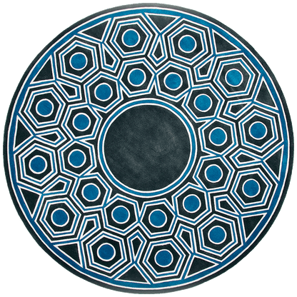 Manhattan Geometric Design Hand-Tufted Round Rug-bisha-rugs