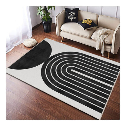 Black and Beige Color Tufted Area Rug