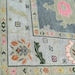 Gray Oushak Wool Rug - Turkish Hand-Knotted Area Rug with Peach & Gold