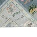 Gray Oushak Wool Rug - Turkish Hand-Knotted Area Rug with Peach & Gold