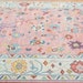 Hand-Knotted Oushak Wool Rug: Pink Beige Pastel Area Rug