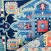 Hand-Knotted Blue Oushak Rug - Turkish Vintage-Inspired Carpet