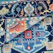 Hand-Knotted Blue Oushak Rug - Turkish Vintage-Inspired Carpet