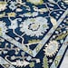 Hand-Knotted Dark Blue Oushak Rug - New Zealand Wool, Traditional Design