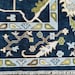 Hand-Knotted Dark Blue Oushak Rug - New Zealand Wool, Traditional Design