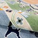 Hand Knottted Abstract Oushak Rug - Modern Geometric Design in Blue Green Color