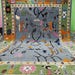 Hand Knottted Abstract Oushak Rug - Modern Geometric Design in Blue Green Color