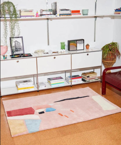 Baby Pink Color Modern Design Hand Tufted Area Rug-bisha-rugs
