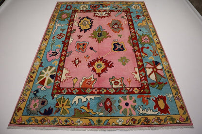 Colorful Oushak  Wool Area Rug