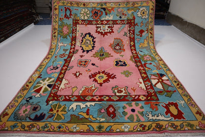 Colorful Oushak  Wool Area Rug