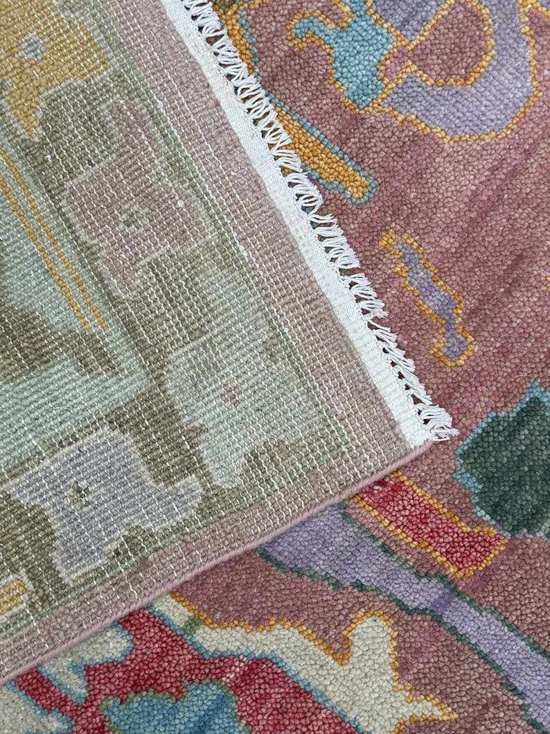 Hand Knotted Vintage Antique Turkish Oushak Area Rug