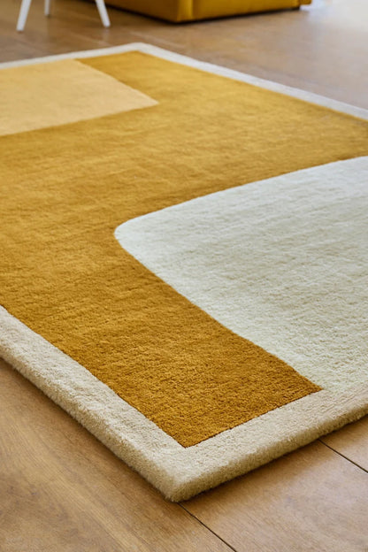 Mustard Color Modern Design Hand-Tufted Rug-Bisha Rugs