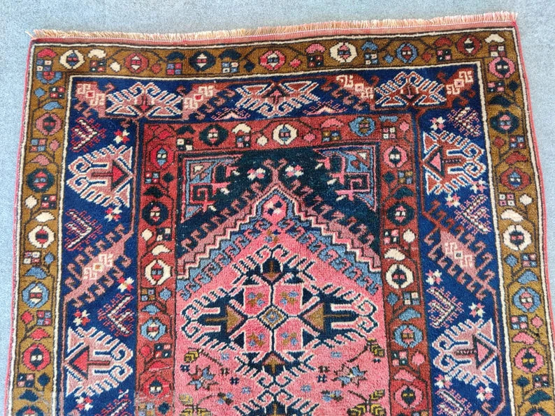 Turkish Oushak Rug Faded Salmon Orange Vintage  Wool Area Rug