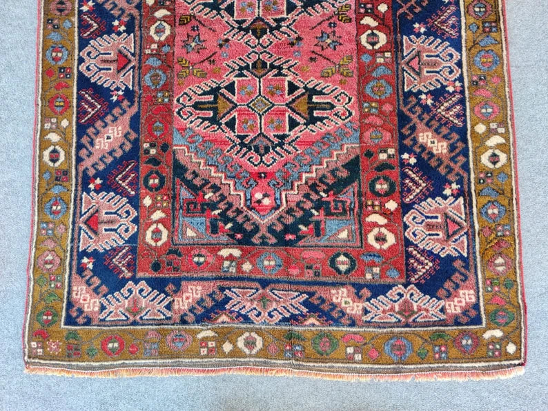 Turkish Oushak Rug Faded Salmon Orange Vintage  Wool Area Rug