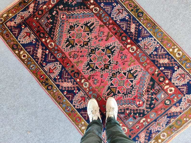 Turkish Oushak Rug Faded Salmon Orange Vintage  Wool Area Rug