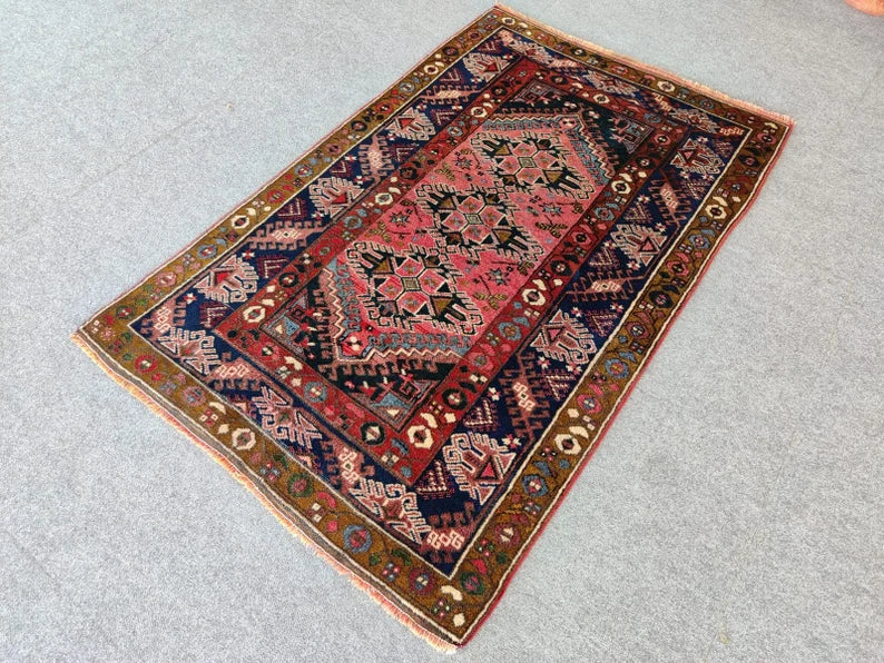 Turkish Oushak Rug Faded Salmon Orange Vintage  Wool Area Rug