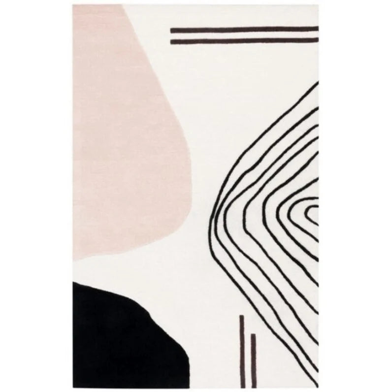 Light Ivory Color Modern Design Hand-Tufted Rug-Bisha Rugs