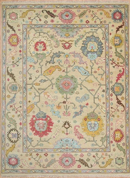 Sand Oushak Rug - Hand-Knotted Wool Turkish Rug