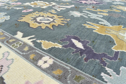 Sage green Ivory Oushak Rug – Luxurious Rug for Living Room, Bedroom & Dining Hall