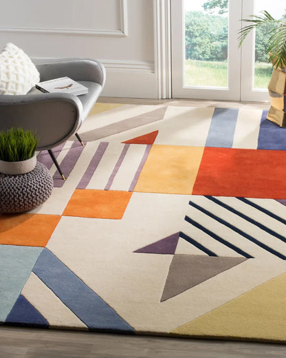 Multicolor Modern Hand Tufted Carpet